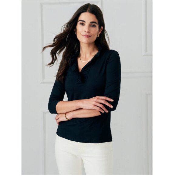 J. McLaughlin Durham Ruffle Top - Picture 1 of 9